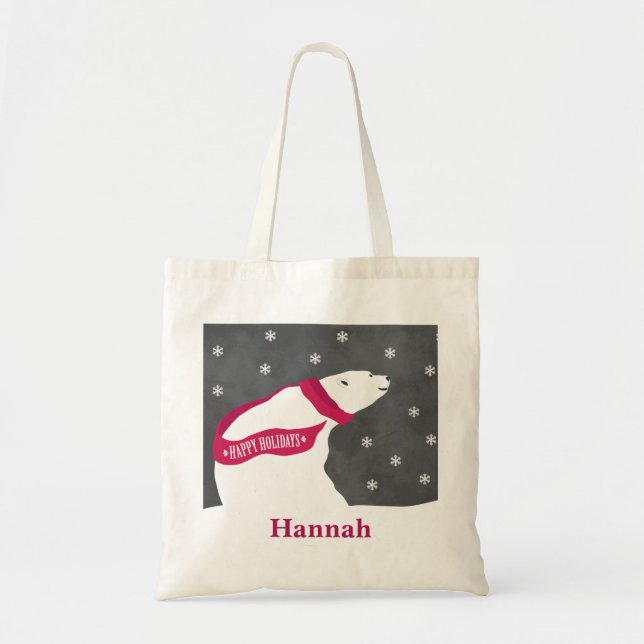 Tote Bag Vacances Fourre-tout d'ours blanc (Devant)