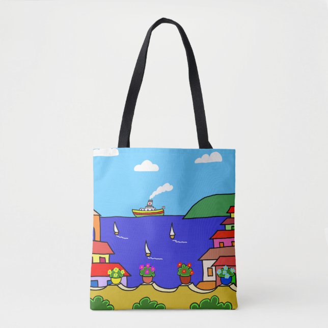 Tote Bag Vacances méditerranéennes (Devant)