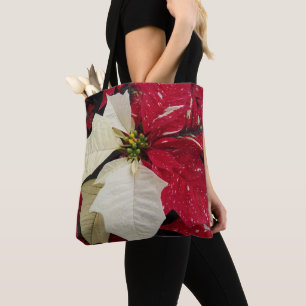 Tote Bag Vacances Poinsettia Rouge et Blanc
