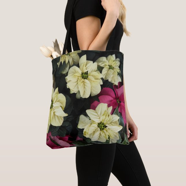 Tote Bag Vacances saisonnières Poinsettias Floral (De près)