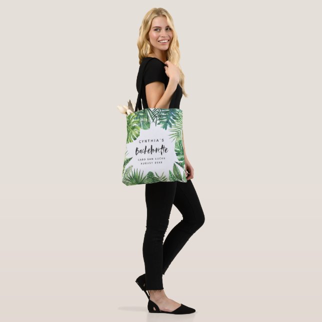 Tote Bag Vacances tropicales de bachelorette de palmette et (Sur le modèle)