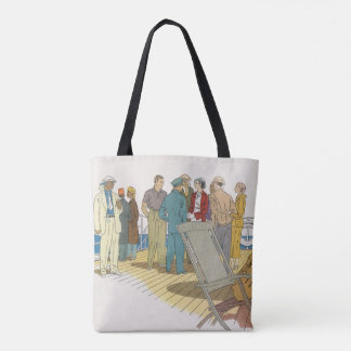 Tote Bag Vacances Vintage, Passagers Bateau de Croisière su