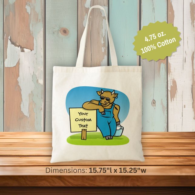 Tote Bag Vache avec pancarte (Créateur téléchargé)