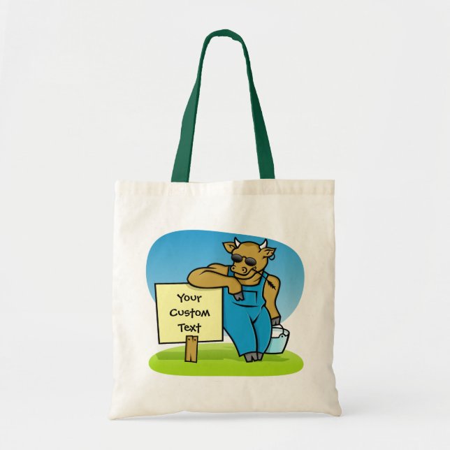 Tote Bag Vache avec signe (Devant)