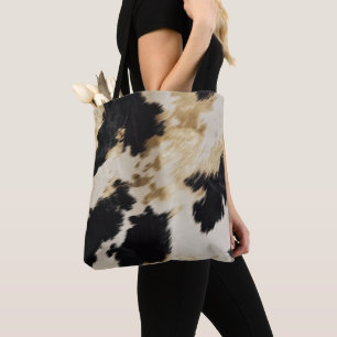 Tote Bag Vache blanche noire