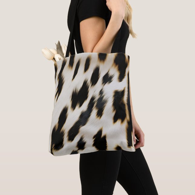 Tote Bag Vache blanche noire (De près)