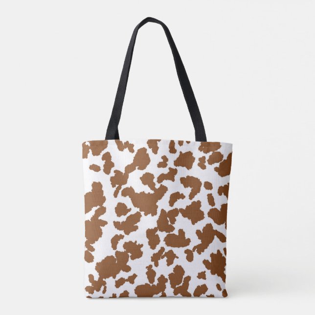 Tote Bag Vache Brown Et Blanche Cacher Motif fourrure (Dos)
