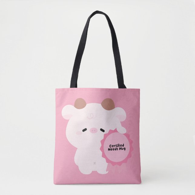 Tote Bag Vache certifiée a besoin d'un câlin (Devant)