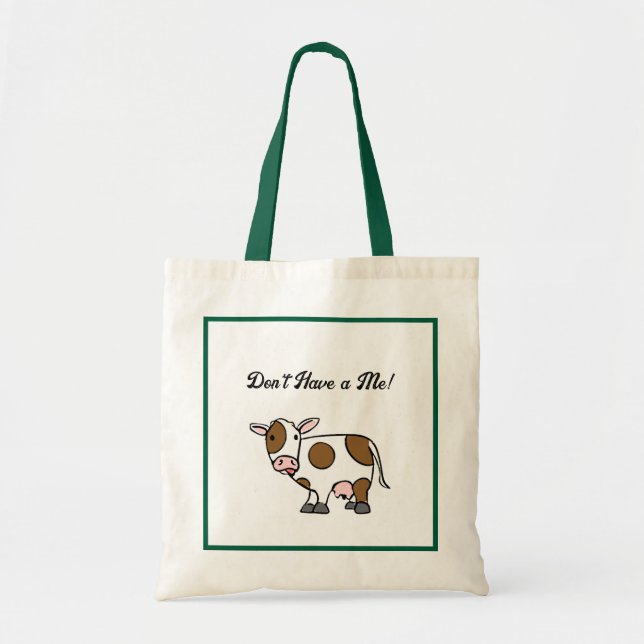 Tote Bag Vache de dessin animé drôle avec une attitude d'an (Devant)