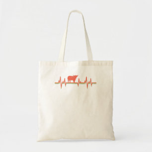 Tote Bag Vache Highland Cow Scottish Hearbeat Vintage