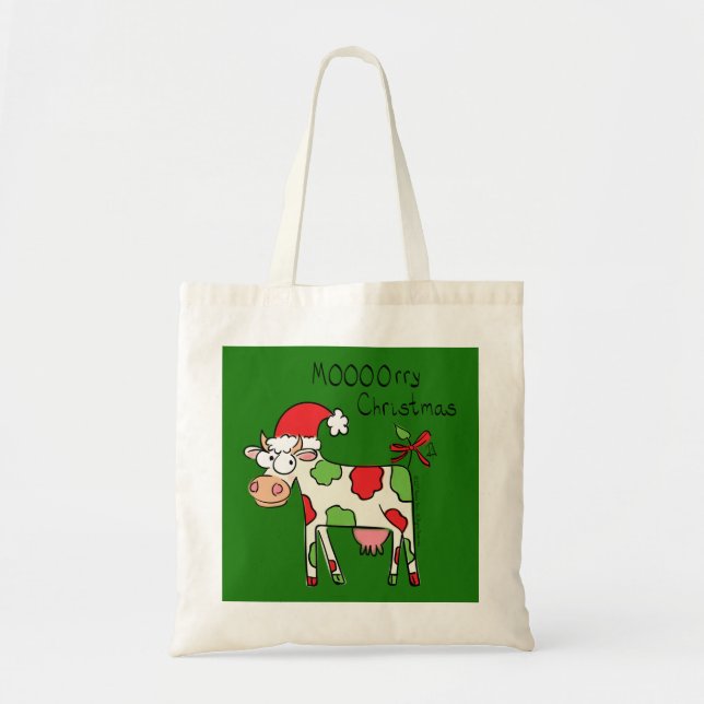 Tote Bag Vache Noël mignon Enfants (Devant)