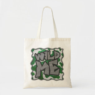 Tote Bag Vache sauvage verte et blanche à motifs