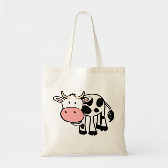 Tote Bag Vache souriante avec marguerites (Devant)