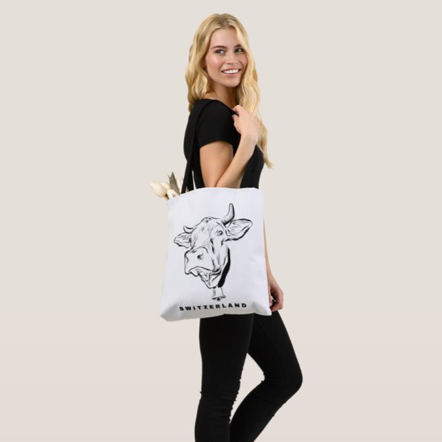 Tote Bag Vache suisse. Suisse minimaliste (Créateur téléchargé)