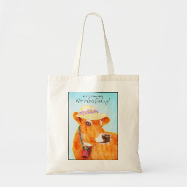 Tote Bag Vache - Vous êtes merveilleuse, chérie ! (Devant)