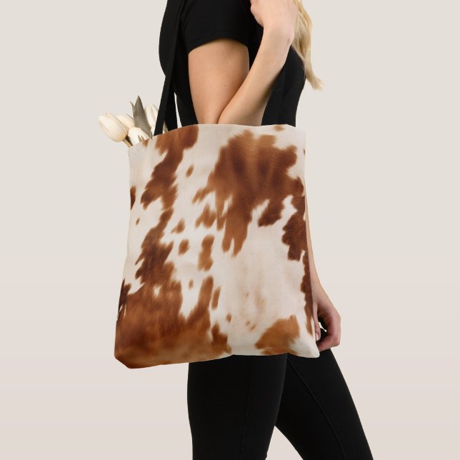 Tote Bag Vachette à crème Brown occidentale (De près)