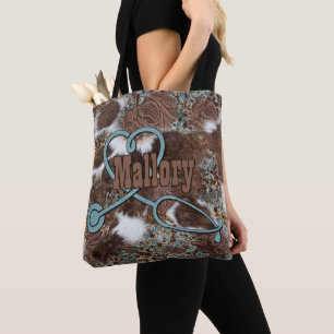 Tote Bag Vachette de l'Ouest Turquoise Brown Infirmière en