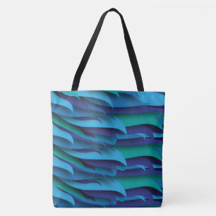 Tote Bag Vague de différentes couleurs du bleu au vert