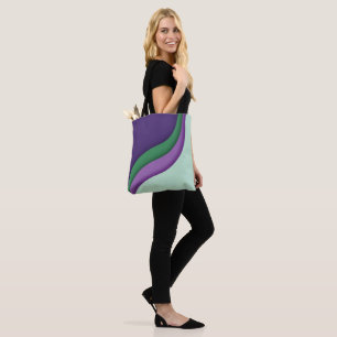 Tote Bag Vague Moderne Violet Vert 