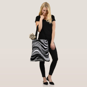 Tote Bag Vague noire et blanche Abstraite
