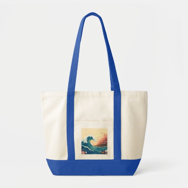 Tote Bag Vague océanique impressionniste (Devant)