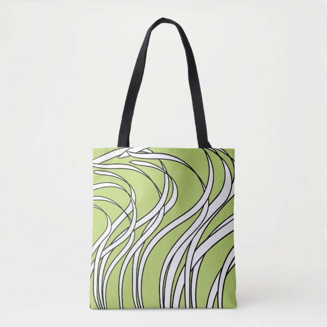 Tote Bag Vague sous-marine vert citron (Devant)