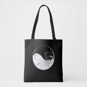 Tote Bag Vague surfante de plage de cadeau de Taoism de