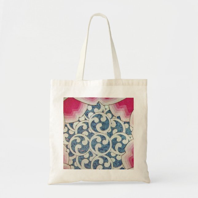 TOTE BAG VAGUES BLANCHES ROUGES, ÉPAULES ABSTRAITES (Devant)