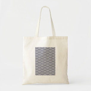 Tote Bag Vagues bleues japonaises Seigaiha Mer