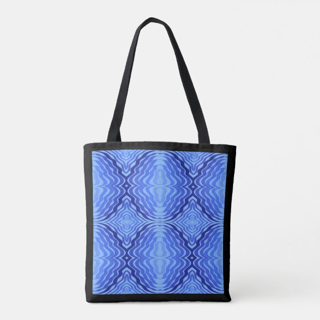 Tote Bag Vagues bleues réfléchissantes Moderne Design abstr (Dos)