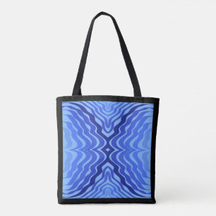 Tote Bag Vagues bleues réfléchissantes Moderne Design abstr
