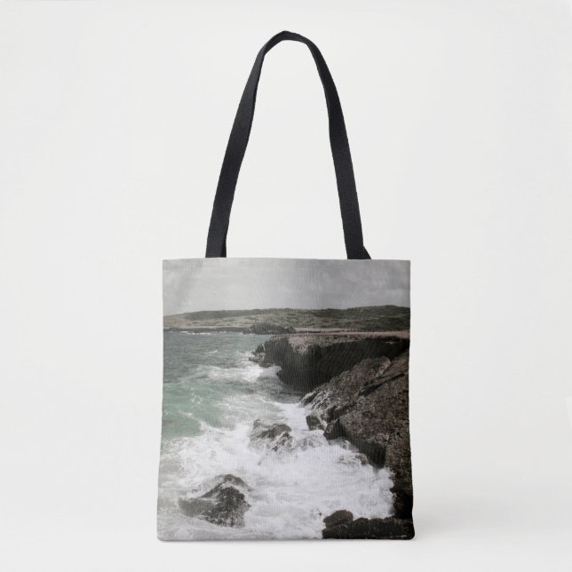 Tote Bag Vagues côtières déferlantes (Devant)