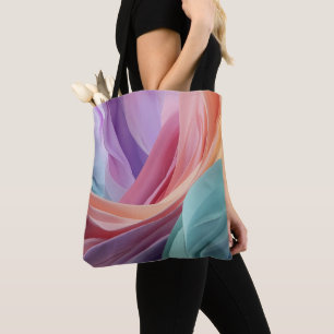Tote Bag Vagues de tissu pastel abstrait