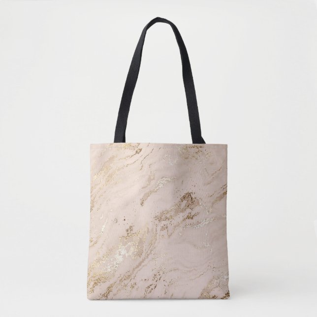 Tote Bag Vagues d'or : Marbre Abstrait (Devant)
