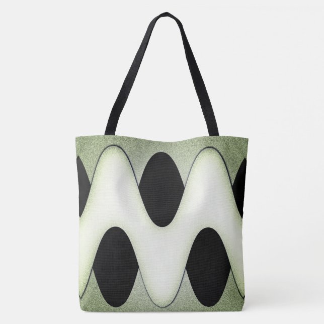 Tote Bag Vagues fascinantes Créer Design moderne Vert (Dos)