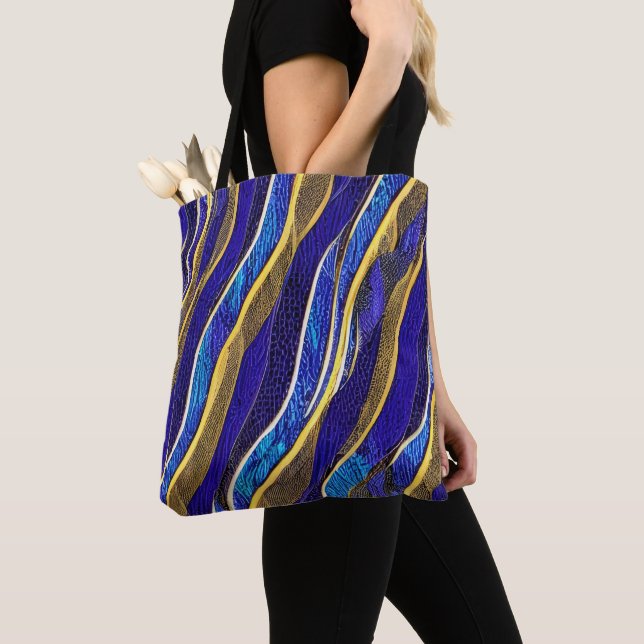 Tote Bag Vagues fracturées du paysage marin Abstrait 33 (De près)