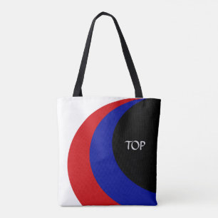 Tote Bag Vagues modernes noires bleues rouges blanches