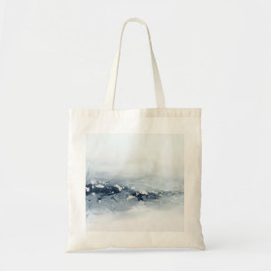 Tote Bag Vagues Océaniques Bleues Abstraites Peinture à l'H