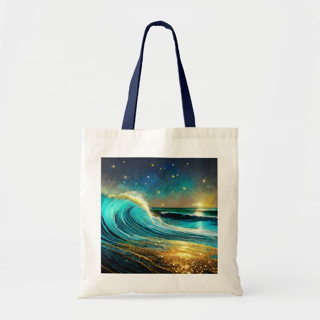 Tote Bag Vagues océaniques clignantes (Devant)