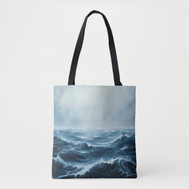 Tote Bag Vagues océaniques des mers dures (Devant)