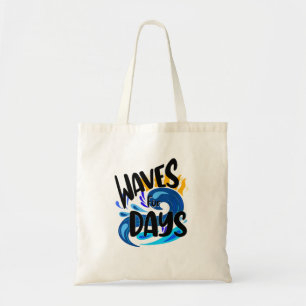 Tote Bag Vagues Pour Jours, Vie De Plage, Océan Bleu Été