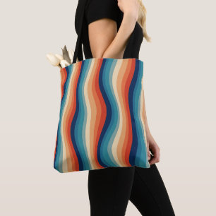 Tote Bag Vagues Rétro Colorées Vintage