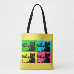 Tote Bag Vais loin je lis le chat fourre-tout