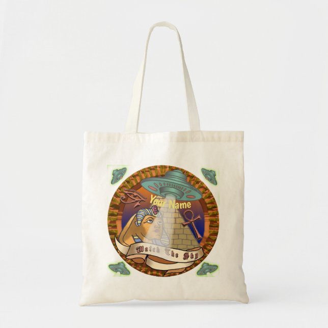Tote Bag Vaisseau Spatial Alien Pyramides  (Devant)