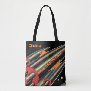 Tote Bag Vaisseau spatial de science-fiction vintage par Sp