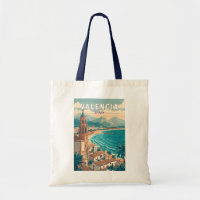 Valencia Espagne Illustration Voyage Art Vintage