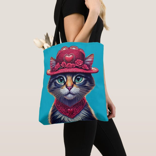 Tote Bag Valentine Casquette Kitty (De près)