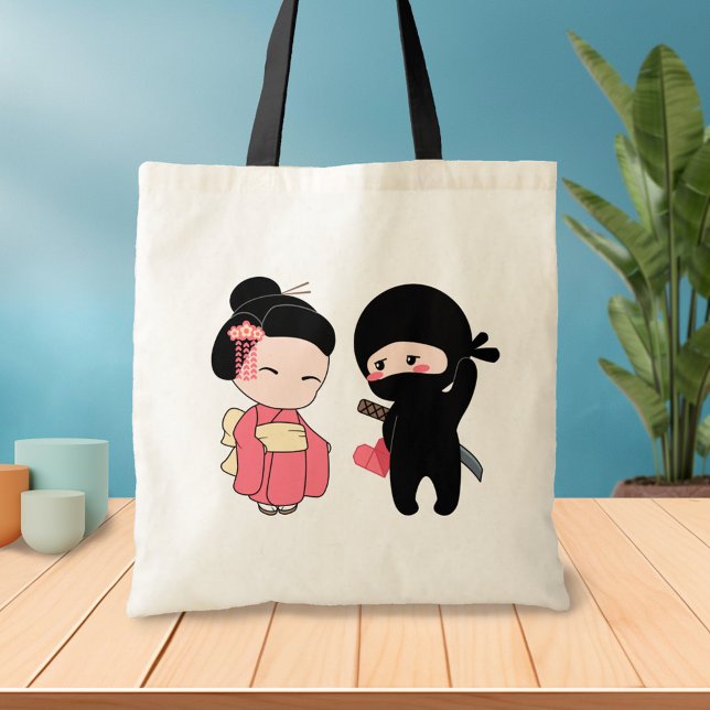 Tote Bag Valentine Ninja et Geisha (Créateur téléchargé)