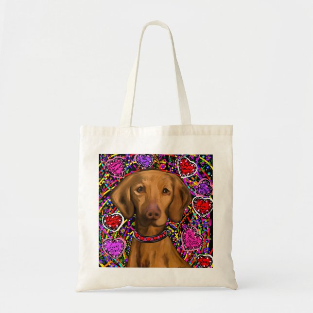 Tote Bag Valentine Vizsla (Devant)