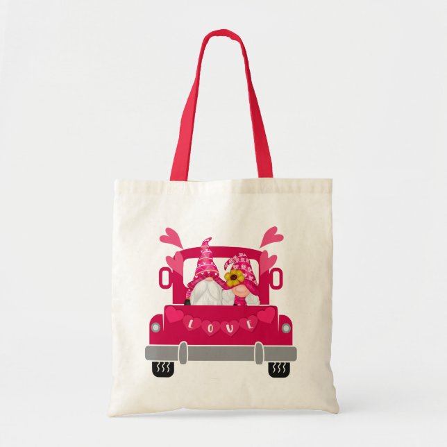 Tote Bag Valentine's Day, Gnome, camion de ferme (Devant)